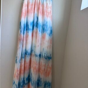 dip Tie-Dye Maxi Dress in Blue and Orange